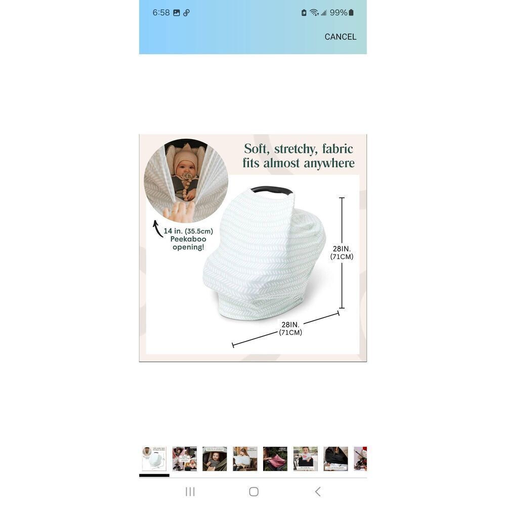 New Green and White Simka Rose Breathable Nursing & Car Seat Cover Infant Baby